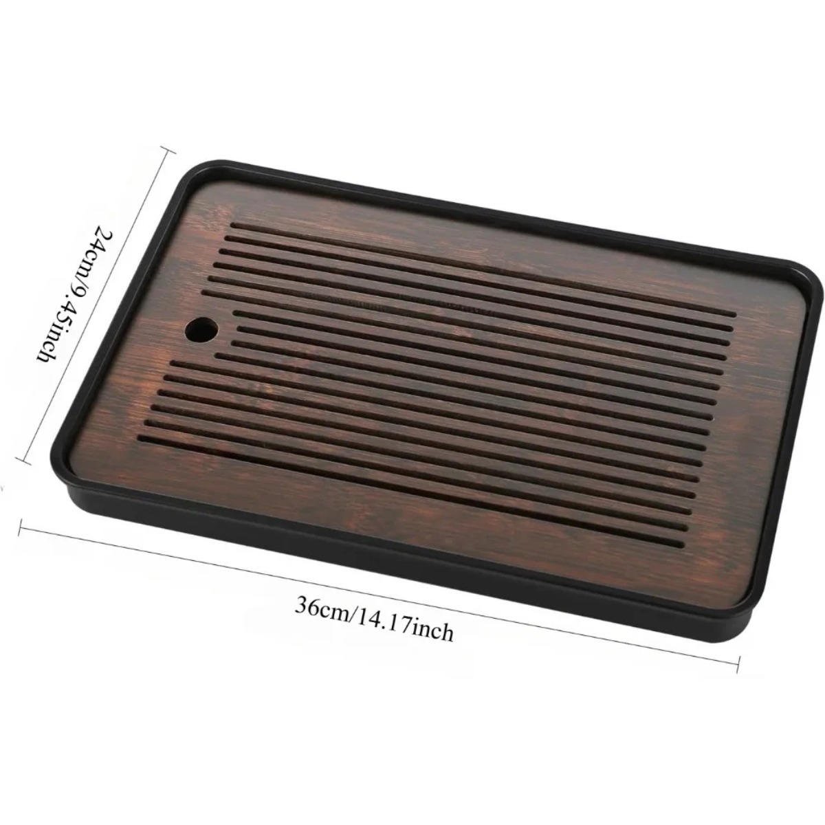 Natural Bamboo Tea Tray with H - Desktop Organizer Bamboo ulasan dan harga