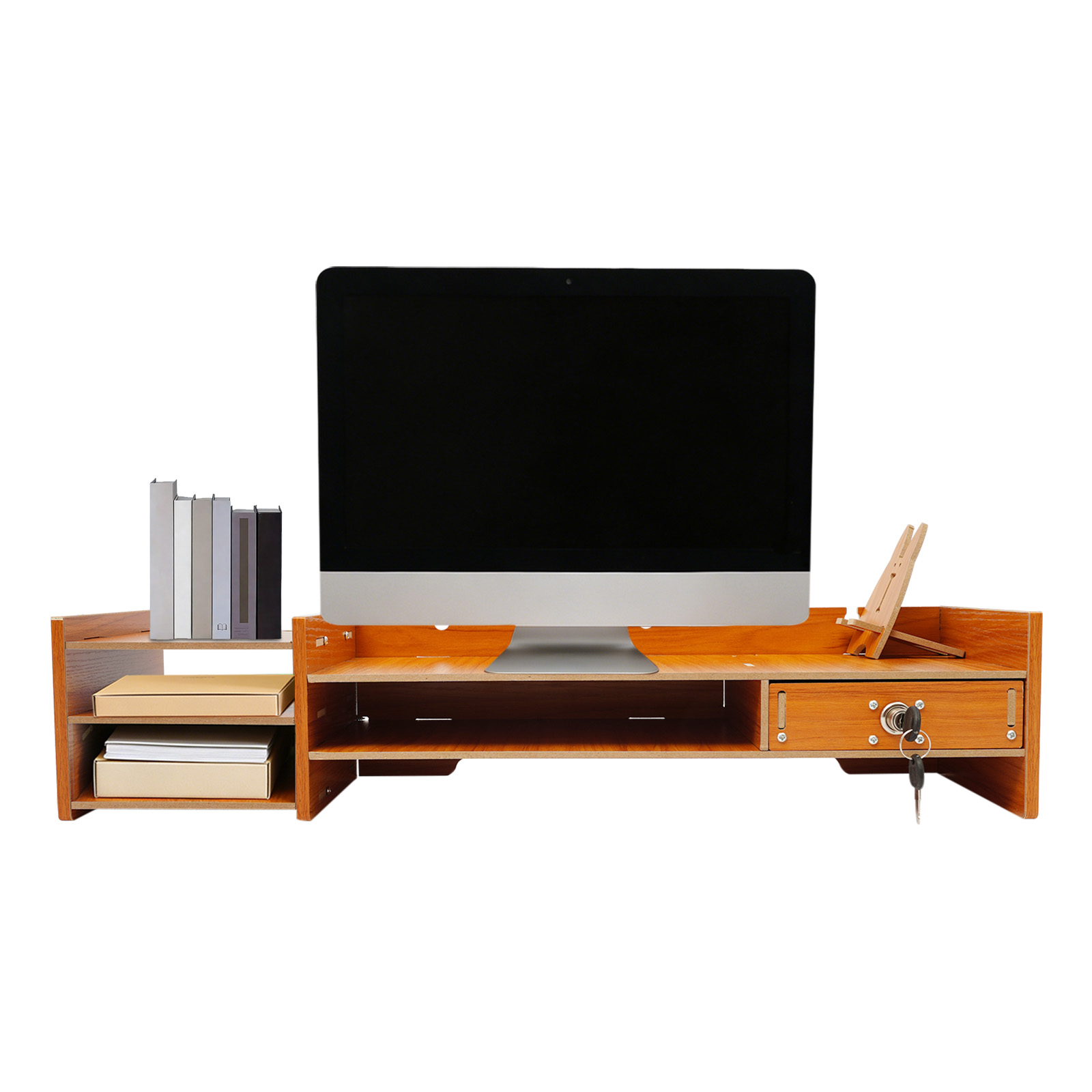 Mdf Ergonomic Monitor Stand Ri - Home Office Call Center ulasan dan harga
