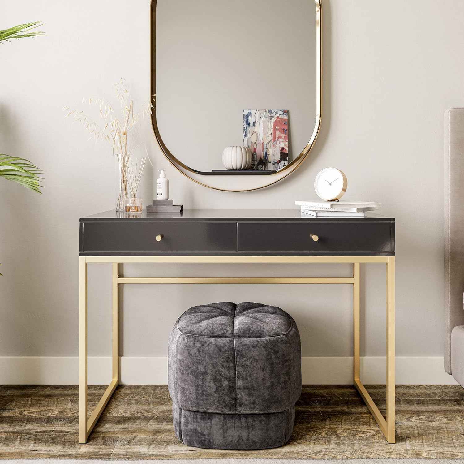 42 Inch Makeup Vanity or Home  - Home Office Desk With Drawers ulasan dan harga