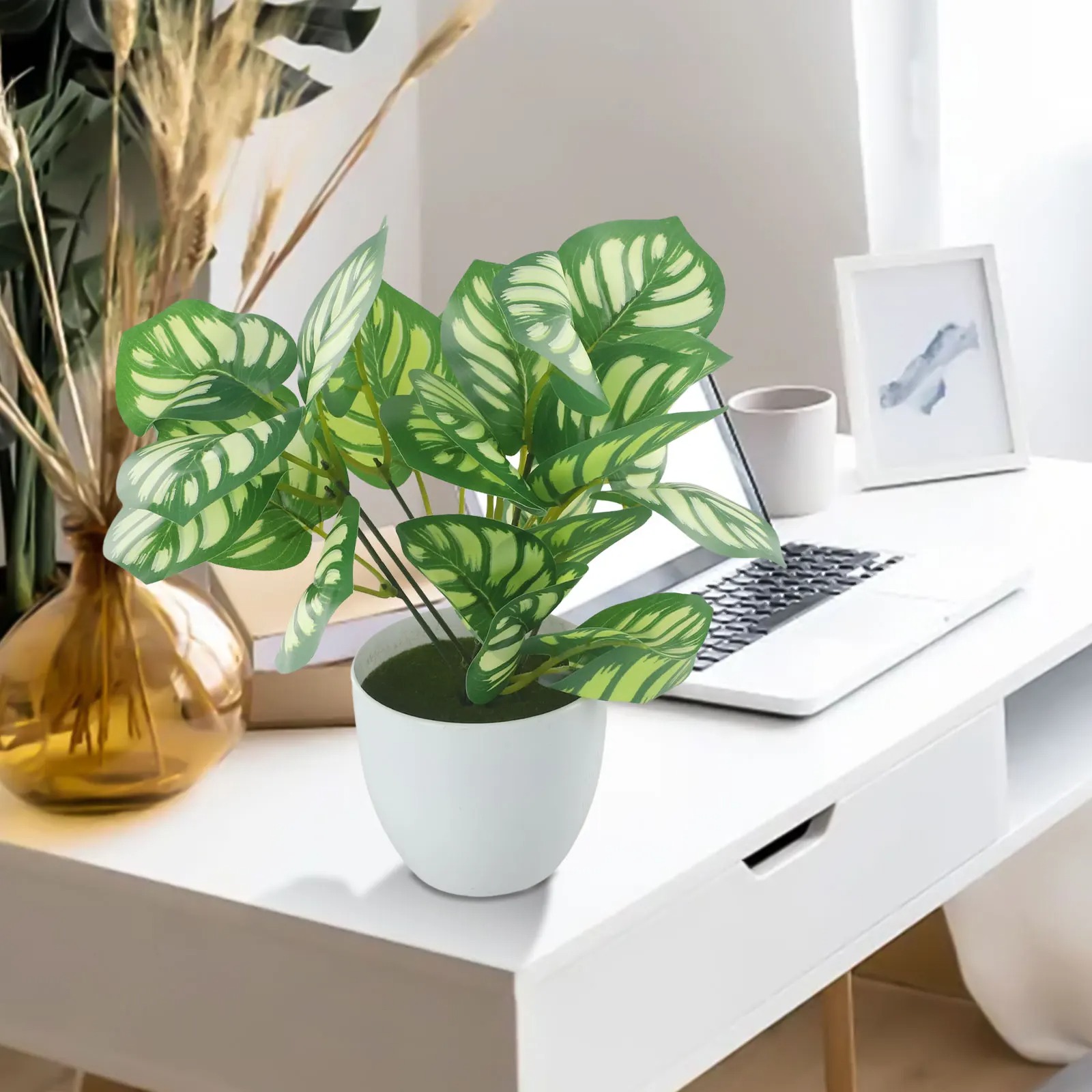 1PC Artificial Foliage Plant P - Home Office Word ulasan dan harga