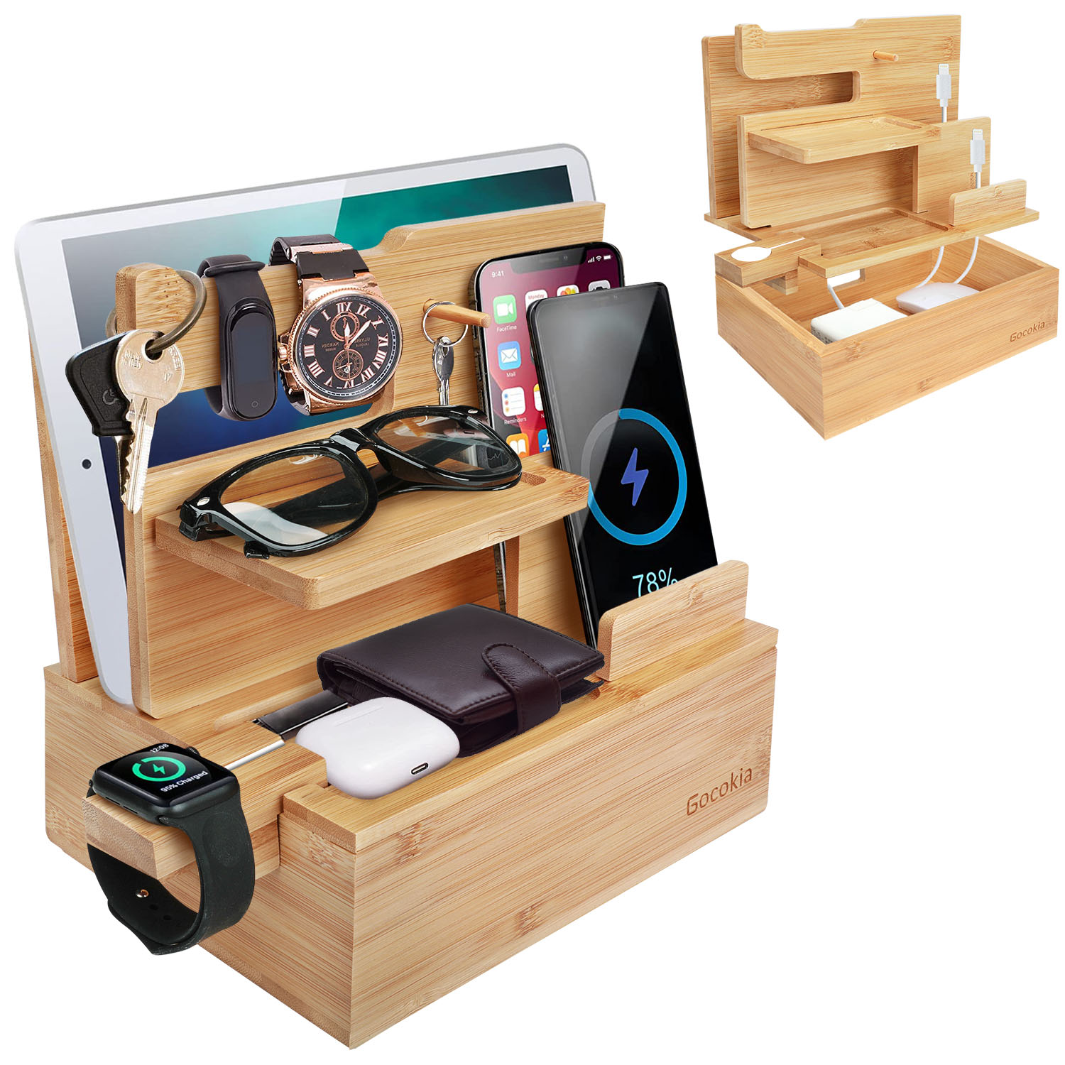 Desktop Bamboo Storage Organiz - Desktop Organizer Bamboo ulasan dan harga