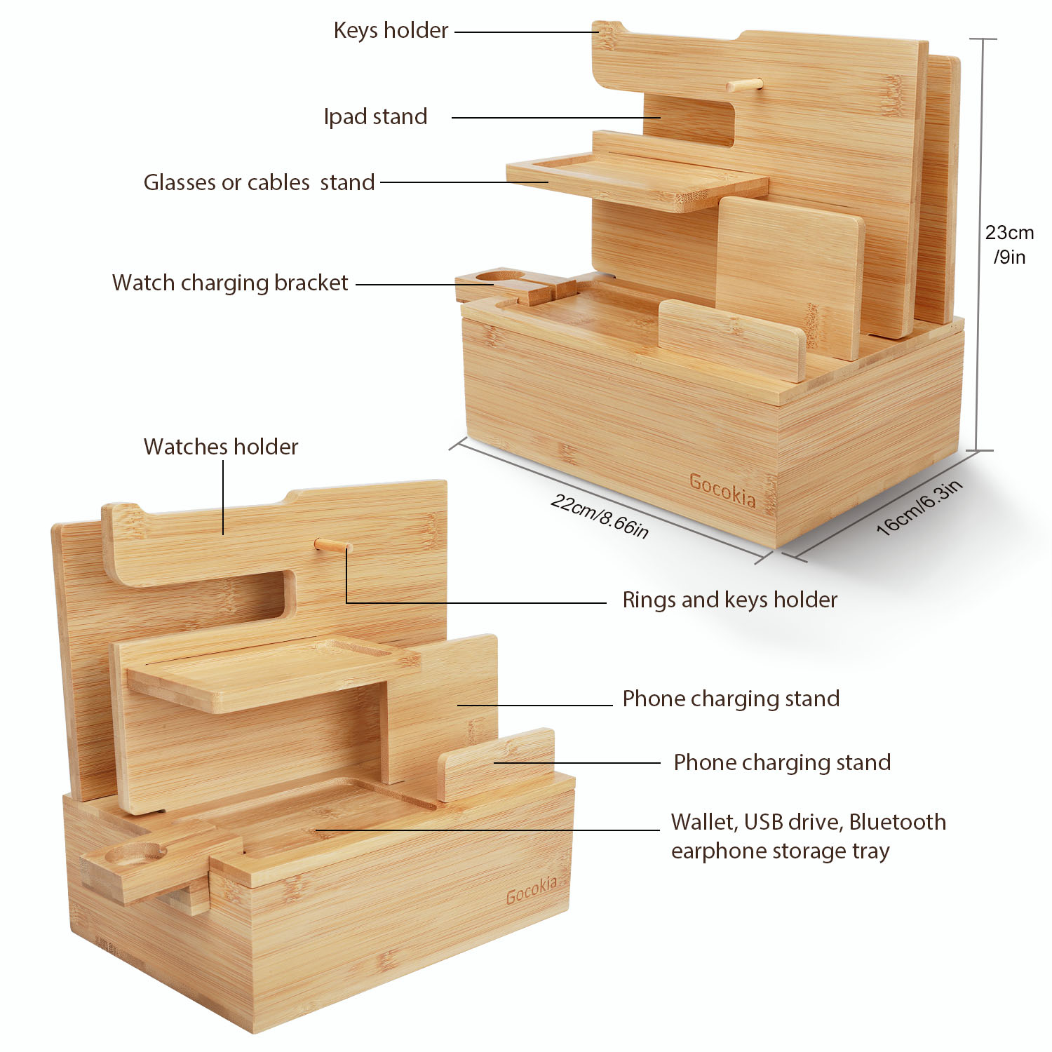 Desktop Bamboo Storage Organiz - Desktop Organizer Bamboo ulasan dan harga
