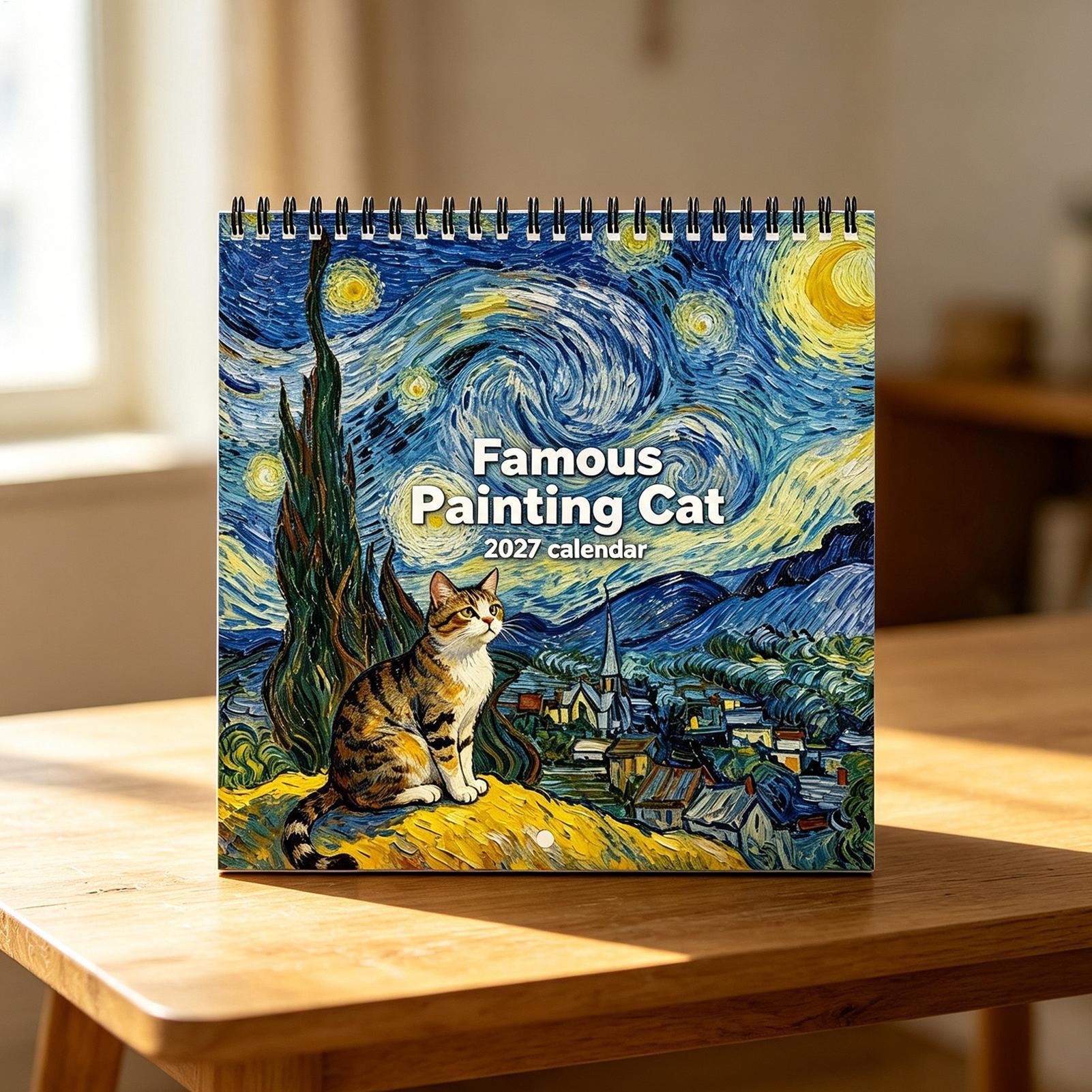 2027 Wall Calendar Cat Starlig - Home Office Wallpaper ulasan dan harga