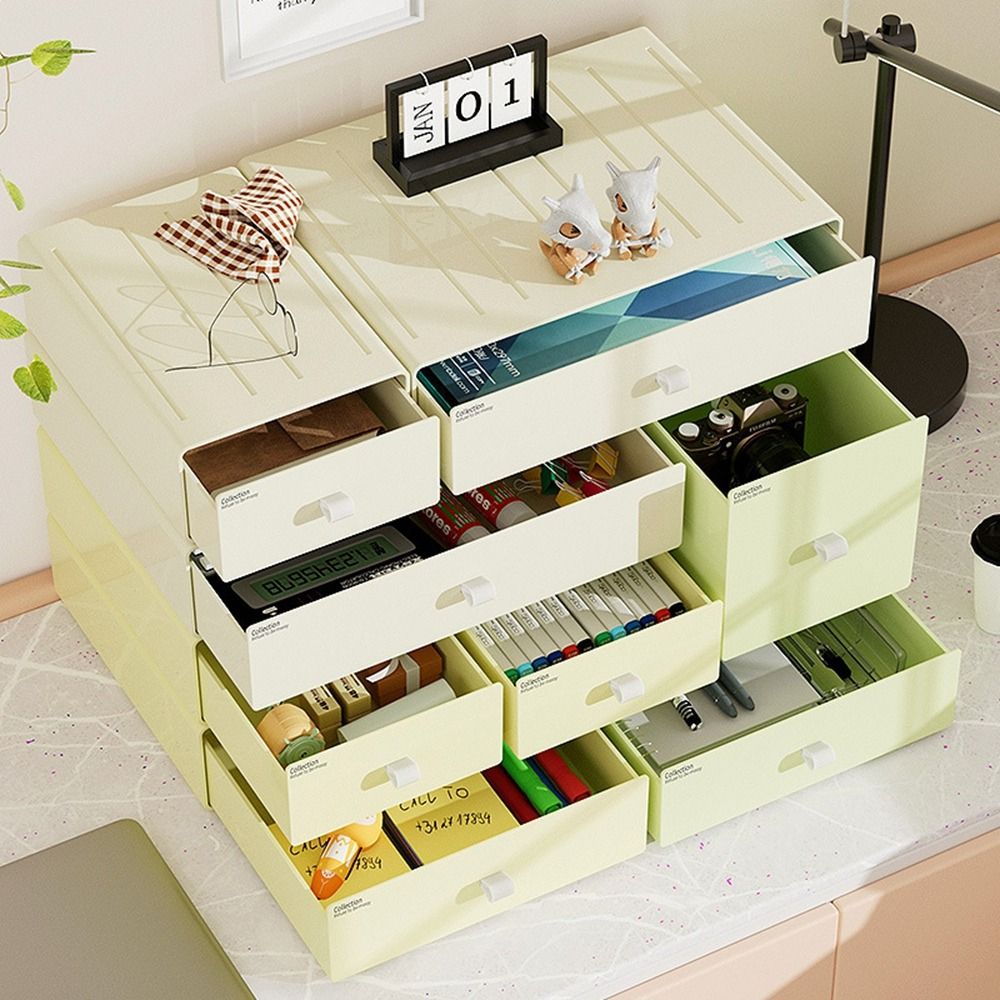 Colorful Desktop Stackable Org - Home Office Desk With Drawers ulasan dan harga